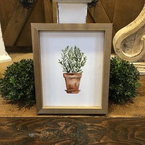 Potted Herb Wooden Wall Art